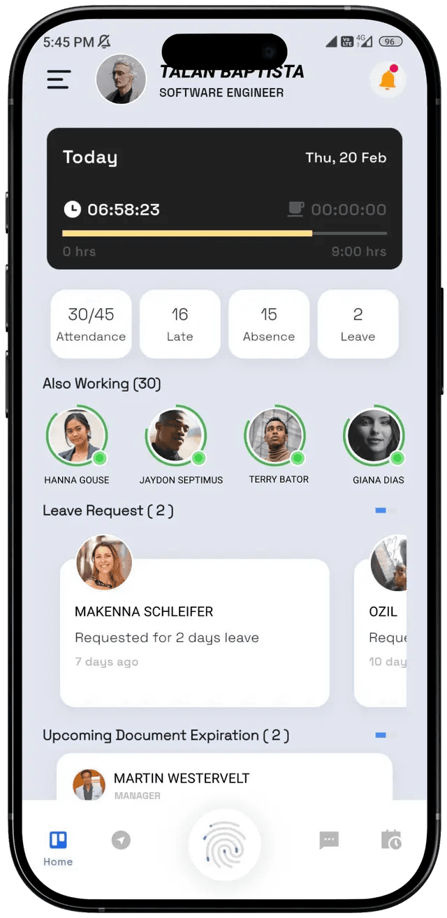 Attendance Keeper Mobile Application Mockup